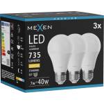 Mexen Nova 3x LED крушка E27, A60, 7W, Топла - 3000K, 735 lm - L100-E27-0730-01x03 (L100-E27-0730-01x03)