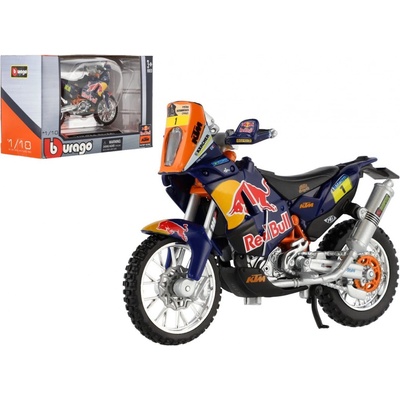 Motorka Bburago KTM 450 Rally Dakar Rally kov/plast 12cm v krabičce 17x11x7cm