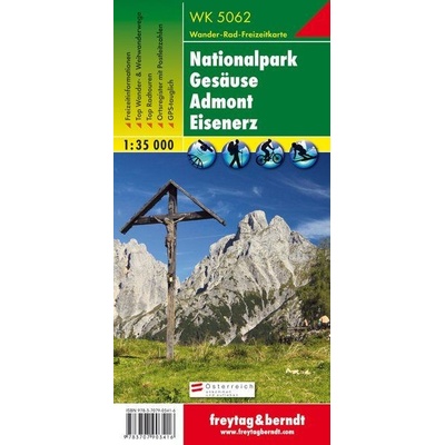 Národní park Gesäuse Admont Eisenerz turistická mapa