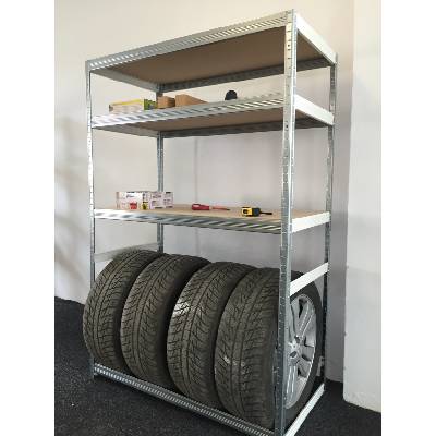 Regál na pneumatiky SUV 2100x1200x600 pozink (4 x 260mm, R22, 4 police)