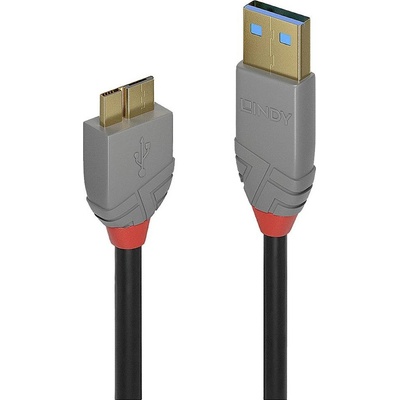 Lindy 36767 USB, USB 3.2 Gen1 (USB 3.0 / USB 3.1 Gen1) USB-A zástrčka, USB Micro-B zástrčka, 2m, černý
