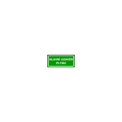 Hlavní uzávěr plynu (text) - 21 x 9 cm - plastová