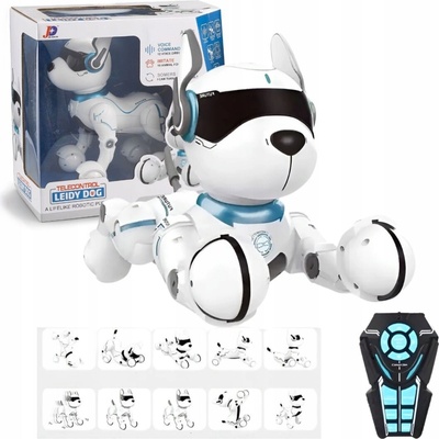BOUNN Jezdící robot bílý, plastový, se zvukem a LED podsvícením