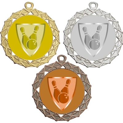 VIZINGR Bowlingové medaile BS.ME96-LAFS027 Stuhu vyberte z naší nabídky. BS.ME96-LAFS027 bronz