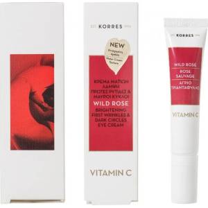 KORRES Околоочен крем против тъмни кръгове и фини бръчки под очите , Korres Apothecary Wild Rose Bright-Eyed Cushion Cream 15 ml