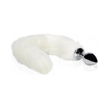 Boss of Toys Sinner Gear Fox Tail Plug White - Metal Accessory with Faux Fur Tail