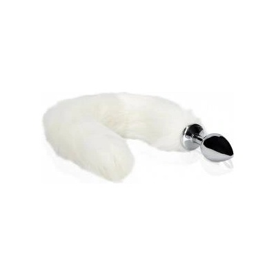 Boss of Toys Sinner Gear Fox Tail Plug White - Metal Accessory with Faux Fur Tail