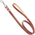COLLAR Кожен повод с шевове - 122см, 16мм - кафяво