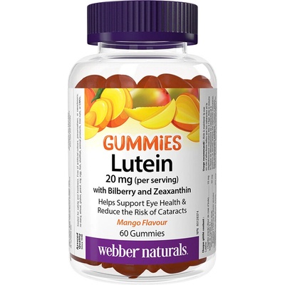 Webber Naturals Лутеин с черна боровинка и зеаксантин 60 желирани таблетки, с вкус на манго | Webber Naturals (3939 WN)