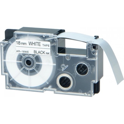 Compatible Съвместима лента с Casio XR-18WE1, 18mm x 8m черен печат / бял фон (XR18WE)