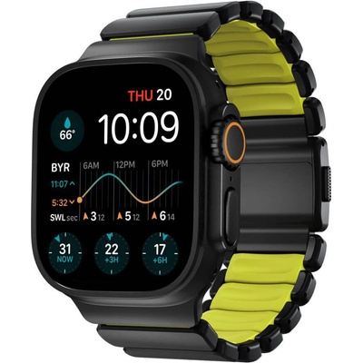 Nomad Титаниева каишка за Apple Watch 44мм, 45мм, 46мм, Ultra, Ultra 2, Ultra 3 49мм - Nomad Stratos Band Natural Titanium (черен-жълт) (NM011130858)