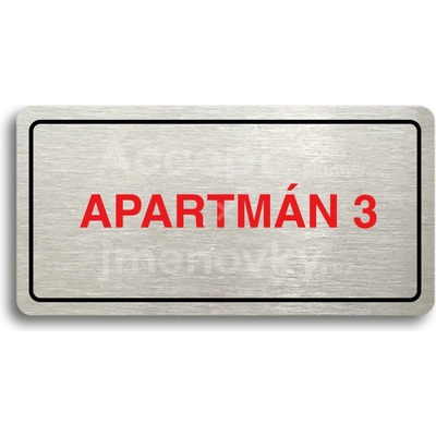 ACCEPT Piktogram APARTMÁN 3 - stříbrná tabulka - barevný tisk