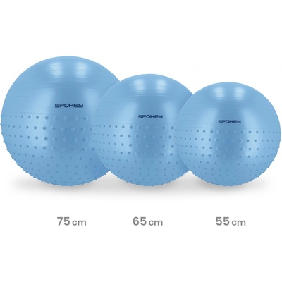 Spokey HALF FIT 2v1 Masážní gymnastický míč, 55 cm, modrý