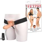  Унисекс пенис колан с вибрации, 17см. - Vibrating Strap-on Flesh (PIPE336721)