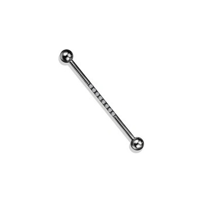 Piercingate industrial piercing PIN00065 černá/čirá