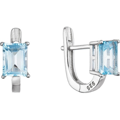 Pavona stříbrné náušnice s pravými minerálními kameny modré 11498.3 sky topaz