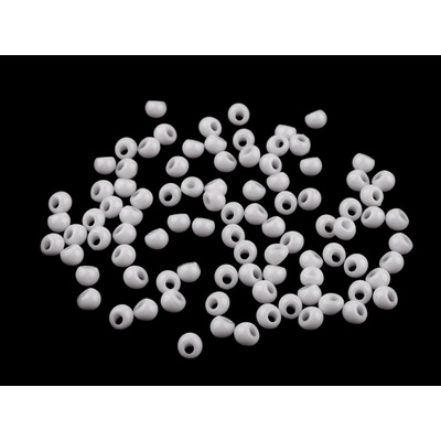 Stoklasa Plastové korálky kapky, imitace rokajlu 4,7x5,3 mm Balení: 10 g, Varianta: 1 bílá 1 bílá