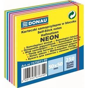 DONAU Adhesive cube DONAU 50x50mm 250 cards. , 11 layers neon/pastel