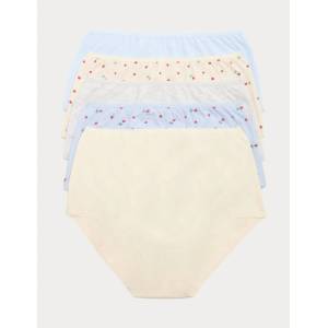 Marks & Spencer Бикини с висока талия и щампа от памук Lycra, 5 бр. Marks & Spencer син Marks & Spencer | Sin | ЖЕНИ | 8
