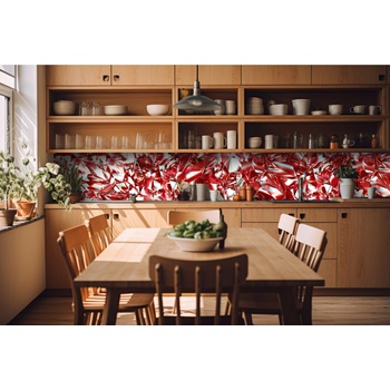 DIMEX ART s. r. o Фототапет за кухня - червен кристал 420 x 60 см