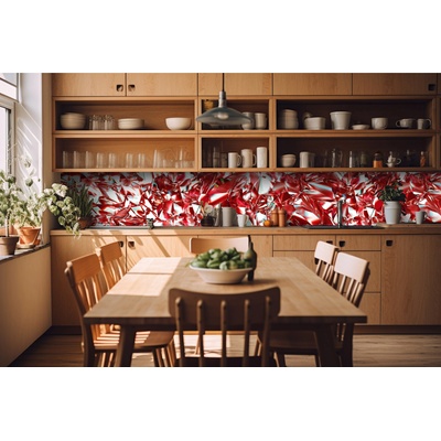 DIMEX ART Фототапет за кухня - червен кристал 420 x 60 см