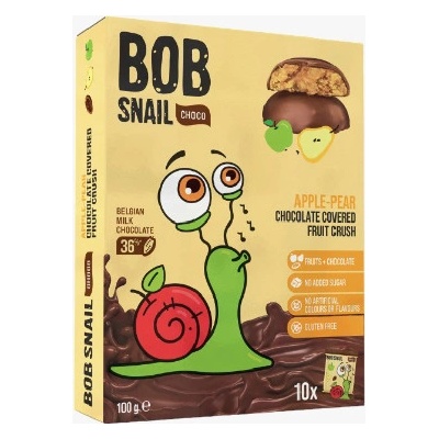 Bob Snail Šnek Bob Ovocná pochoutka v mléčné čokoládě jablko a hruška 100 g