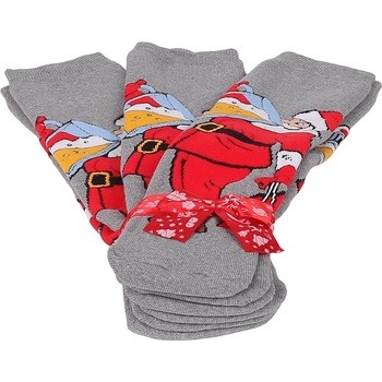 Image 1 of Коледен комплект термо чорапи в сиво с Дядо Коледа