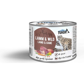 TUNDRA Cat wild and Lamb - Премиум консервирана храна за израснали котки, без зърно, с агнешко месо и дивеч, 200 гр