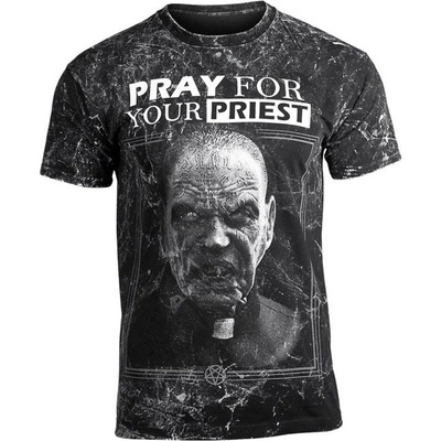 Tričko hardcore AMENOMEN PRAY FOR YOUR PRIEST černá