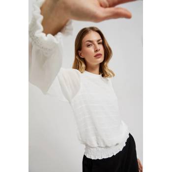 Moodo Елегантна бяла риза с набрани ръкави Moodo Moodo | Byal | ЖЕНИ | 46