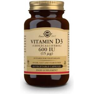 Solgar Хранителна добавка Витамин Д 3 15 мг , Solgar Vit. D-3 600 Iu Veg. caps 60s