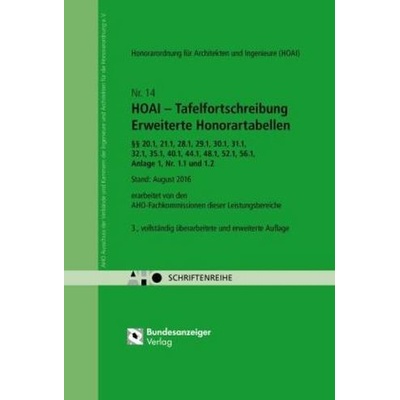 HOAI - Tafelfortschreibung - Erweiterte Honorartabellen