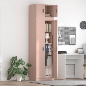 vidaXL Шкаф за съхранение 2 бр. Розово 60 x 40 x 220 см Стомана (3438706)