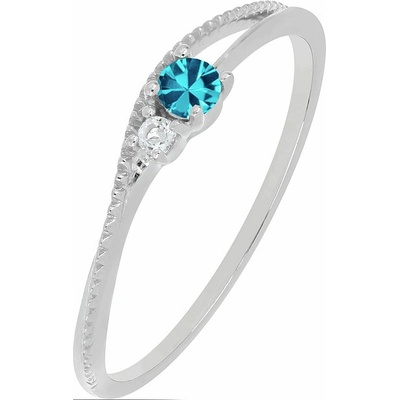 Nefertitis Prsten stříbrný s broušeným apatitem a zirkony 031121 AP