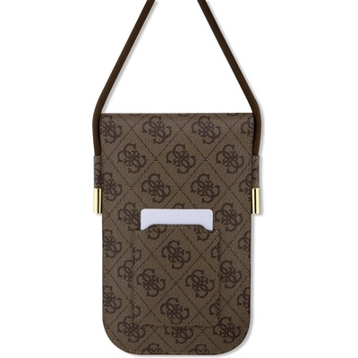 Taška Guess PU 4G Metal Logo Script Phone Bag, hnědé