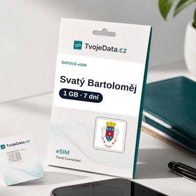 eSIM Svatý Bartoloměj 1 GB / 7 dní
