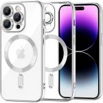 Techsuit Калъф за iPhone 14 Pro Max - Luxury Crystal MagSafe - Silver