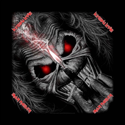Iron Maiden šatka Eddie Candle Finger čierna