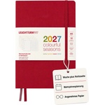 Leuchtturm1917 Weekly Calendar & Notebook Dotted Medium (A5) 2027 - Colorful Seasons Red - Calendar Overview 2026/2027/2028 - Planning Overview 01.27-12.28 - 400200 (400200)
