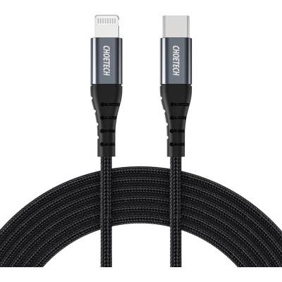 Choetech MFI сертифициран USB-C към Lightning кабел за Apple устройства с Lightning порт - Choetech Braided USB-C to Lightning Cable PD 18W (черен) (180 см) (IP0041)