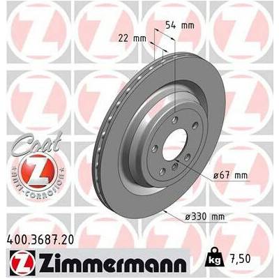 ZIMMERMANN Brzdový kotúč 400368720