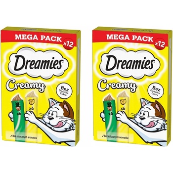 Dreamies Creamy so syrom a mačacou mätou 12 x 10 g