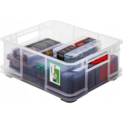 Keeeper Úložný box pre domácnosť aj dielňu, Bruno L 20,5 l 43 x 35 x 17,5 cm, transparentný