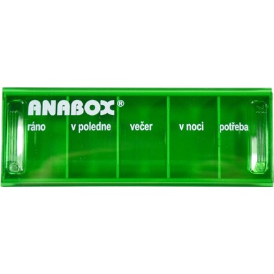 Anabox Dávkovač na léky Denní box barevně rozlišený světle zelená