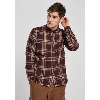 Urban Classics Мъжка риза в тъмночервено каре Urban Classics Checked Campus Shirt UB-TB3807-02744 - Тъмночервен, размер M