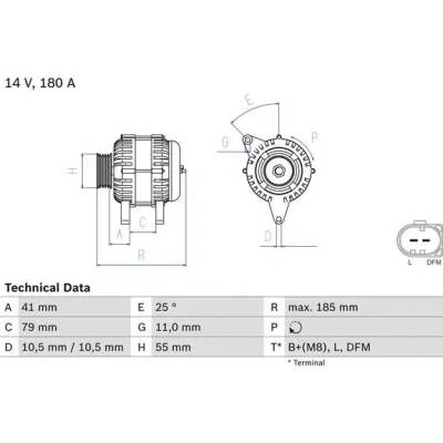 BOSCH Alternátor BO 0986083940
