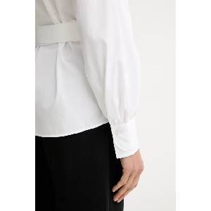 HUGO BOSS блуза с прехлупване дамска от памук Bekania1 (50565408)