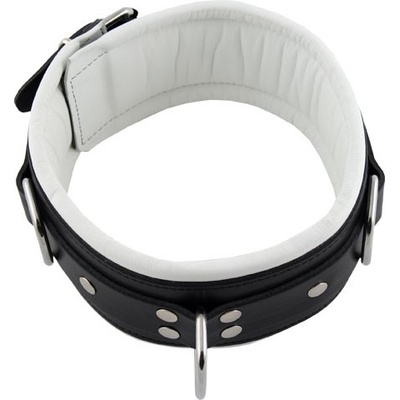 Mister B Leather Slave Collar White Padding, kožený obojok