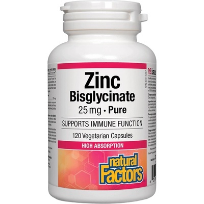 Natural Factors Zinc Bisglycinate 25 mg, 120 Capsules