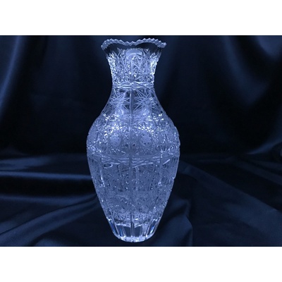 Krištáľová brúsená váza 20 cm